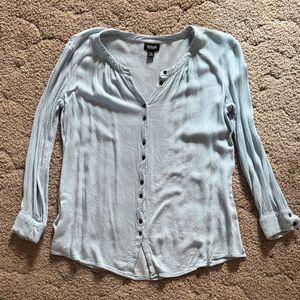 a.n.a Light Blue Button-Down Women's Shirt